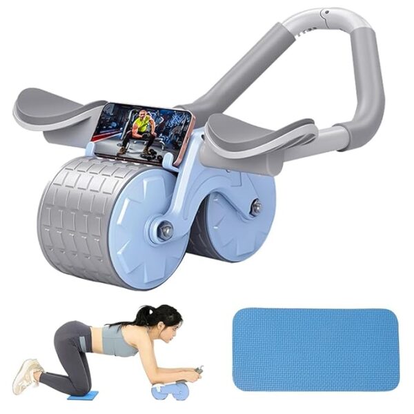 Optifit? 2023 Ab Roller Set with Silent Knee Pad Mat for Exercise Gym