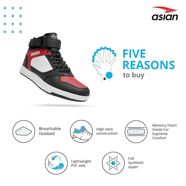 ASIAN Carnival-02 Men's High Top Casual Chunky Fashion Sneakers - Image 4