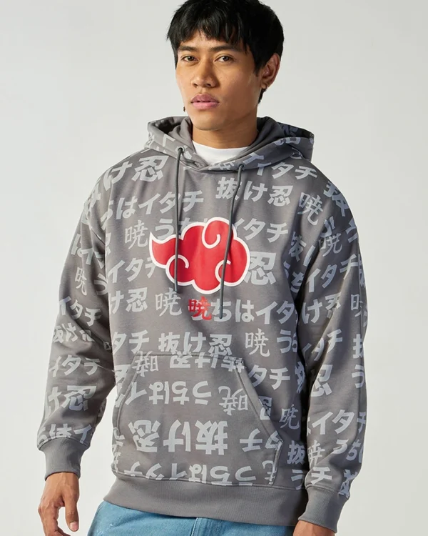 Men's Grey All Over Printed Oversized Hoodies