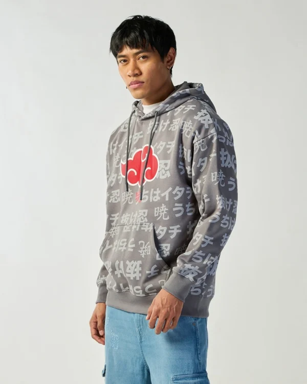Men's Grey All Over Printed Oversized Hoodies - Image 2