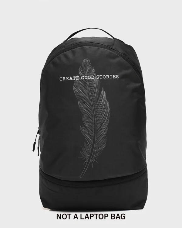 Unisex Black Create Good Stories Printed Small Backpack 637550 1729506305 1 Webp