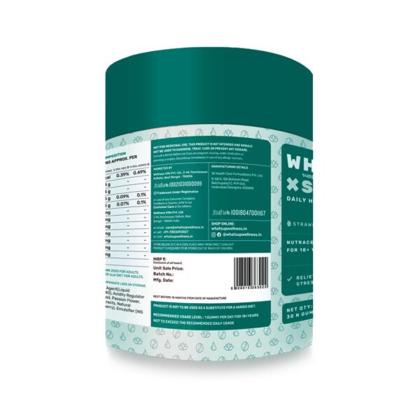 What's Up Wellness Stress Relief Gummies | For Men & Women with Chamomile, Passion Flower, L-theanine, Sage & Holy Basil, Reduces Stress, Anxiety and Improves Sleep - 30 Gummy Pack - Image 7