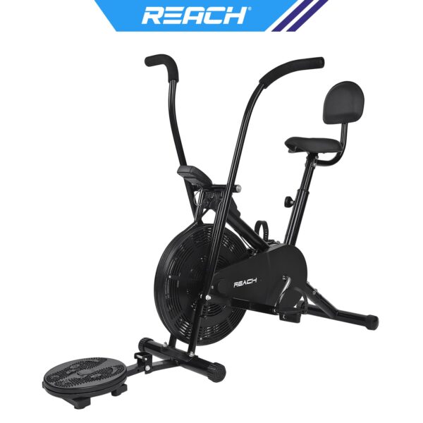 Reach AB-110 BST Air Bike Exercise Cycle with Moving or Stationary Handle | with Back Support Seat & Twister | Adjustable Knob Resistance | Exercise Gym Cycle for Home Workout & Fitness - Image 2
